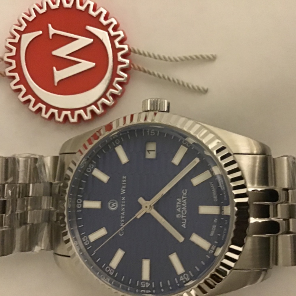 Watch - Automatic *80hrs power reserve. Constantin Weisz Blue Motif Fluted Dial - Picture 4 of 11